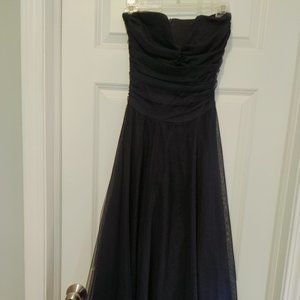 2005 B. Smart Navy Tulle Midi Dress